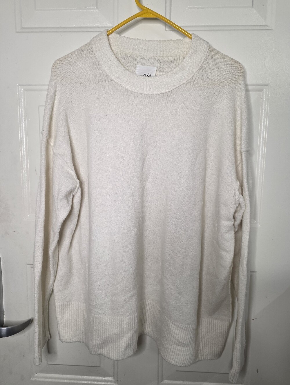 Aerie Women's Cream Crewneck Pullover Oversized Baggy Sweater Size Small